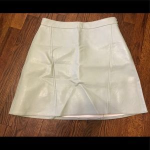 Zara Basics, faux leather sea green mini skirt